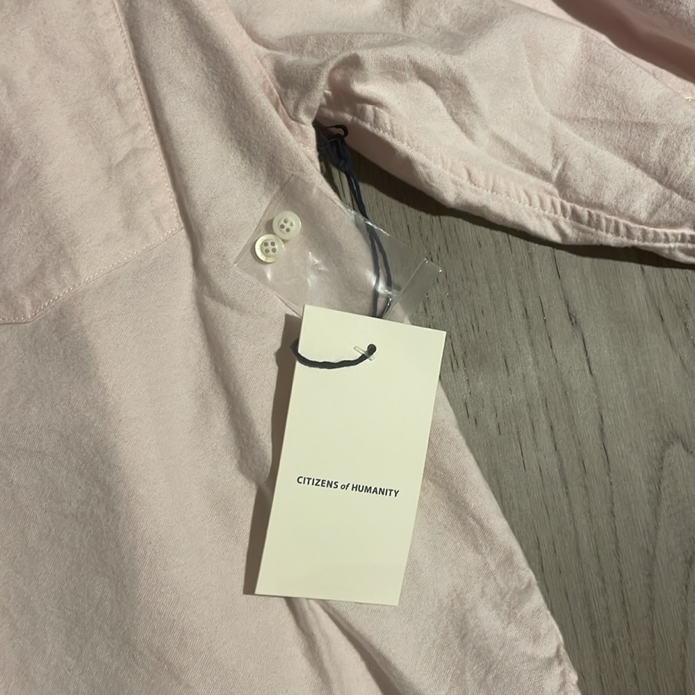 Citizens of Humanity - Aave Oversized Cuff Shirt in Oxford Guava - Picture 6 of 8